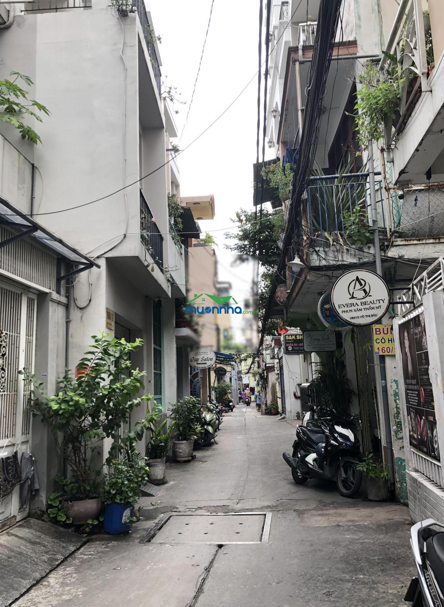Bán nhà riêng hẻm võ thị sáu, quận 3. dt 3x8m 1 trệt 1 lầu, 24,5m2, đang cho thuê 6tr, bán 3,95 tỷ - 4