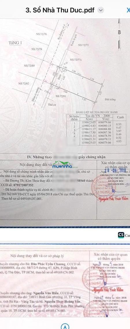Nhà hẻm xe hơi đối diện vạn phúc city chỉ 3,9 tỷ - 3