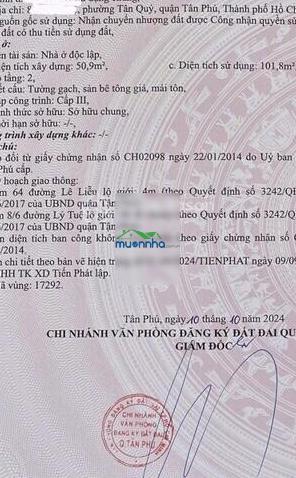 Bán nhà hxh đường 6m, 51m², 2 tầng mới, 3pn, gò dầu gần aeon tân phú, chỉ 4,95tỷ