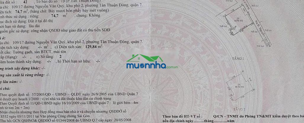 Nhà 4pn, nguyễn văn quỳ q7, 8x10m, 2 tầng, chỉ 5.3 tỷ - 2