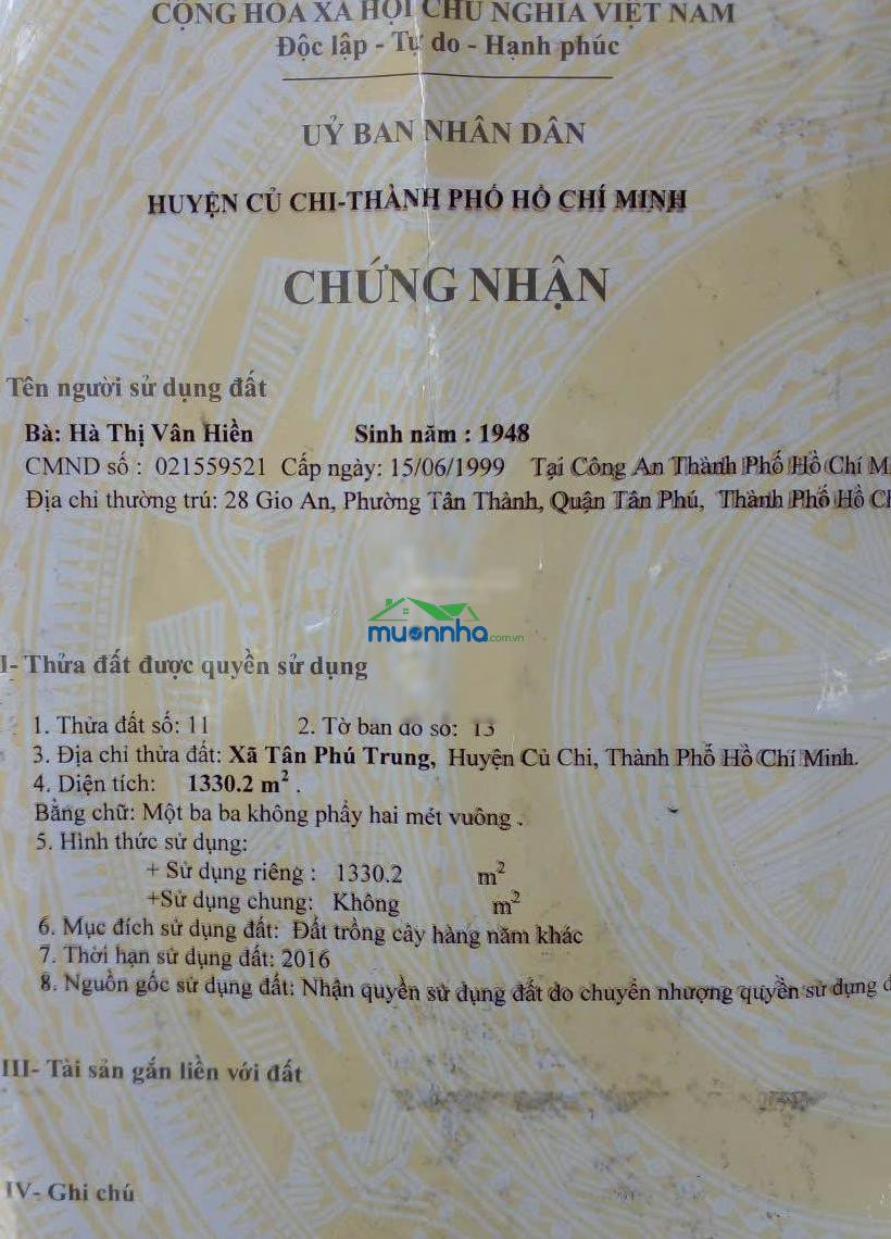 Bán nhà vườn tại số 1 nguyễn thị bi, 9 triệu / m2, 1330.2 m2, giá tốt (hh 1% cho ae môi giới)