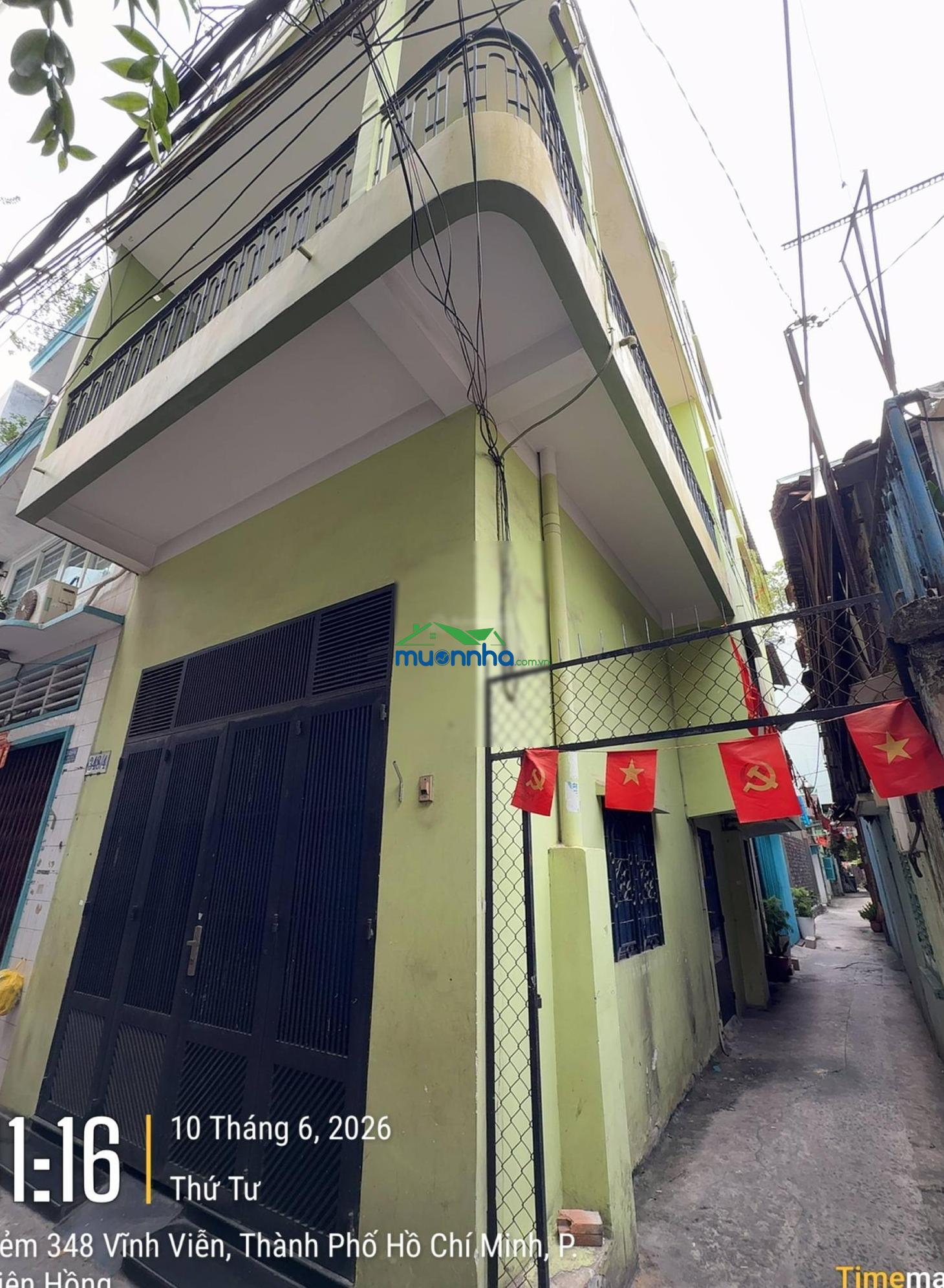 Bán nhà hẻm 4.5m cách mặt tiền 1 căn, cách nguyễn tri phương 50m, 4x8m nhà 4 tầng, 7 tỷ tl