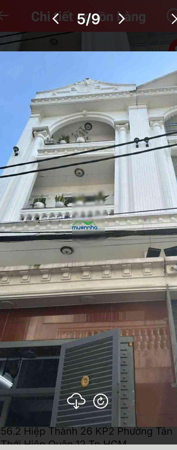 Nhà 4 tầng hiệp thành 26 - q.12 - hẻm xe tải - 4.7 x 17m - 2