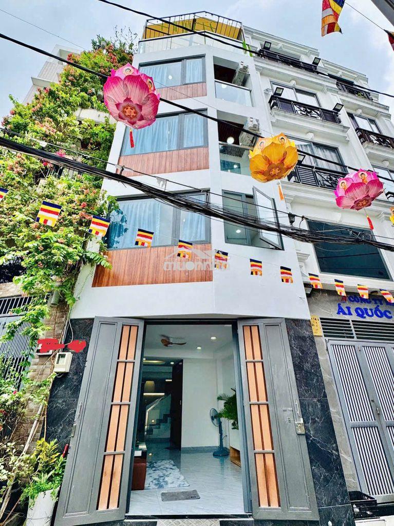Bán nhà hẻm 6m thông sang đặng thùy trâm, trệt 3 lầu st. 4pn, 4wc. 