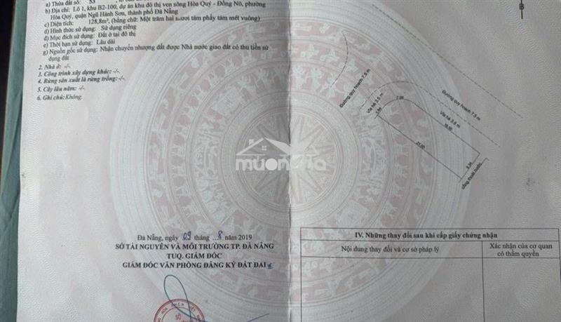 Chủ hạ giá cần ra gấp lô góc hòa xuân ngủ hành sơn tpđn