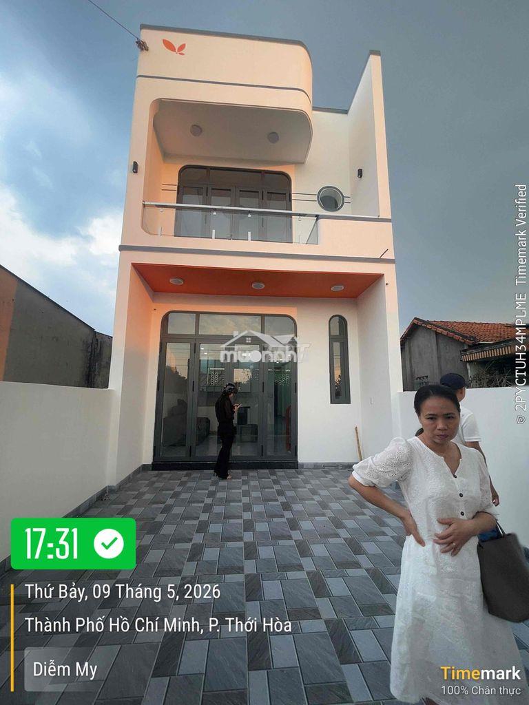 Nhà đã hoàn thành, sau lưng cây xăng thới hoà, bến cát 100m2 2ti280 - 3