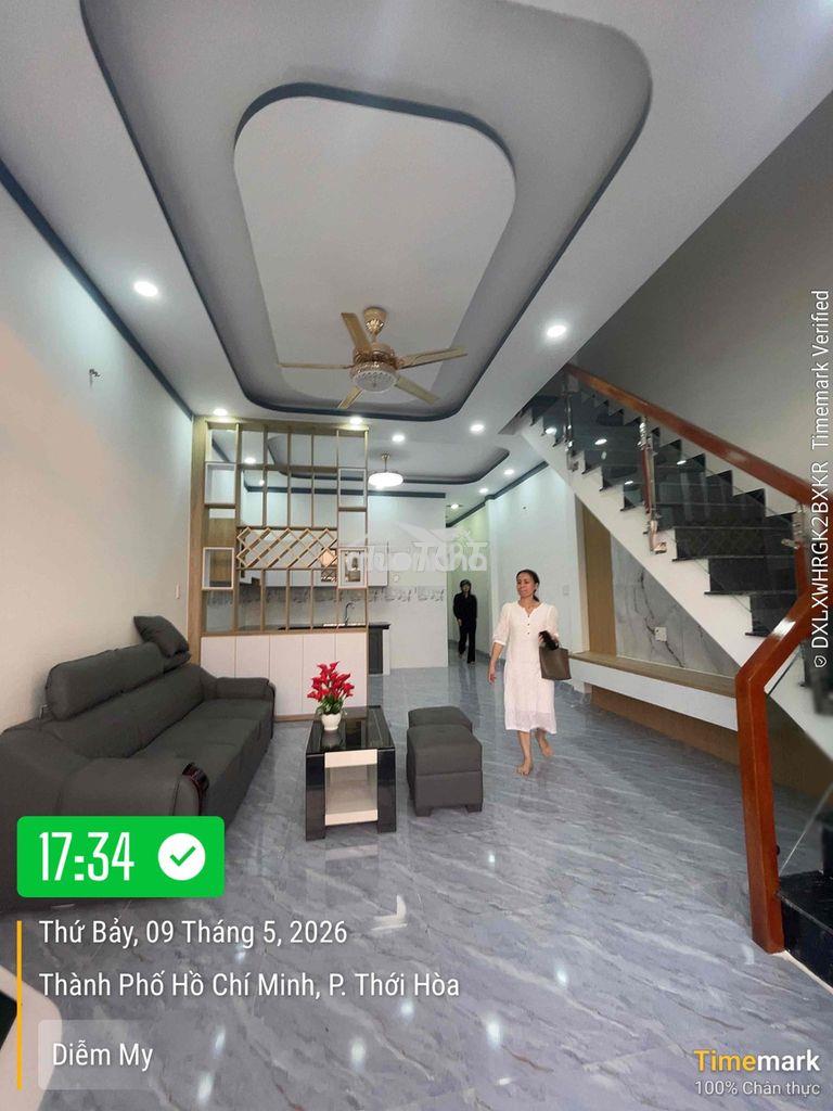 Nhà đã hoàn thành, sau lưng cây xăng thới hoà, bến cát 100m2 2ti280 - 4