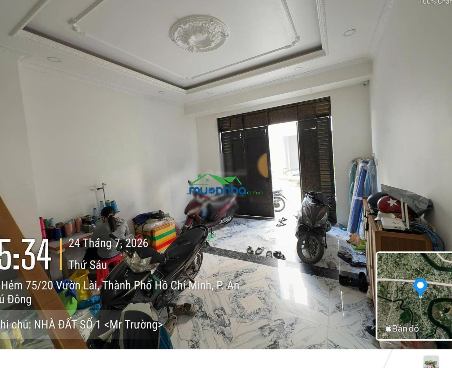 Bán nhà 3 lầu hẻm 105 vườn lài - có 4 phòng ngủ - 1 phòng thờ - sân thượng: 4.6x12 giá: 6.8 tỷ tl - 3