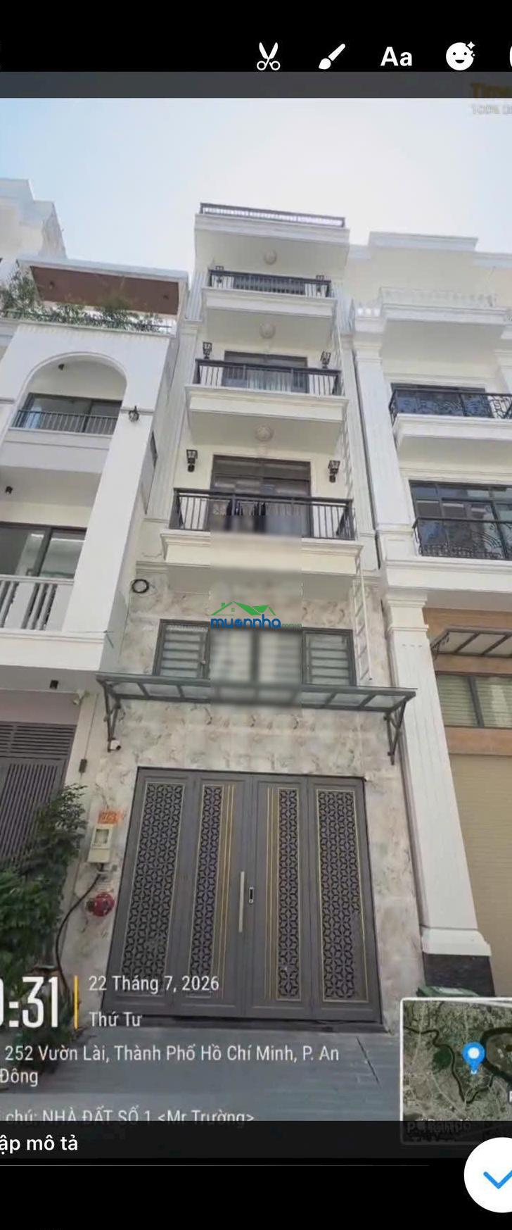 Bán căn hộ dịch vụ hẻm 252đang cho thuê nhà 1 trệt 1 lửng 3 lầu 1 tum có 9 phòng thu nhập 50 tr - 3