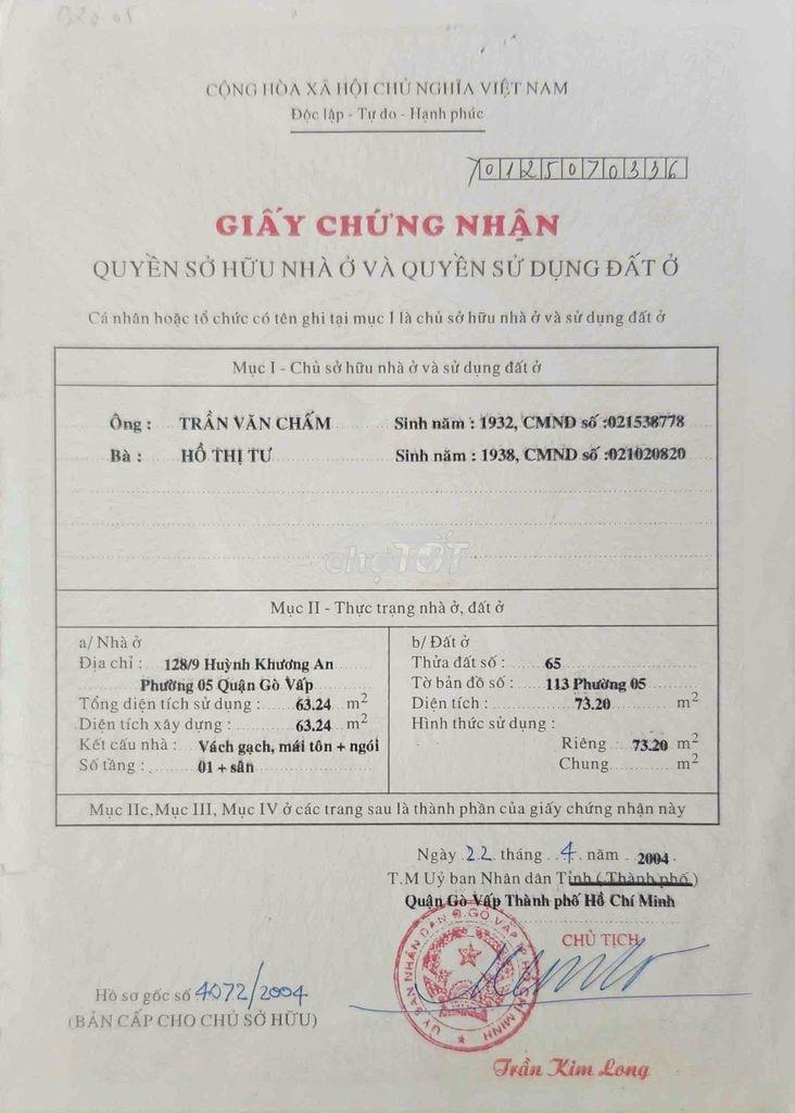 Bán nhà 3 mặt hẻm - huỳnh khương an phường 5 gò vấp 73,2 m2 110 tr/m2 - 4