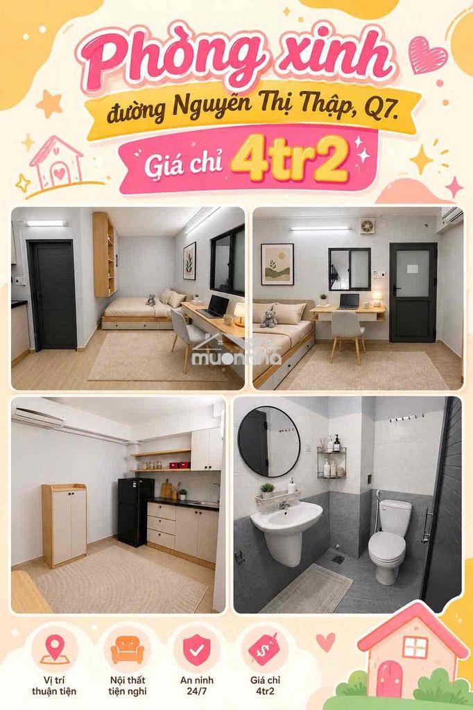 Thuê ngay phòng đẹp quận 7 – sạch sẽ, tiện nghi, giá cực mềm
