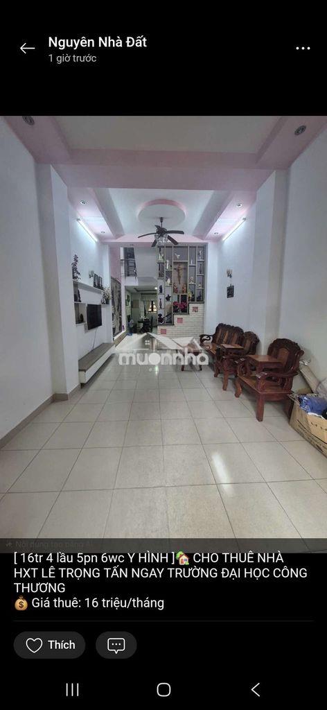 [ 15tr 4 lầu 5pn 6wc y hình ]🏡 cho thuê nhà hxt lê trọng tấn