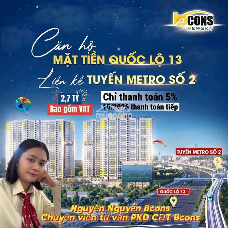 Chung cư bcons new sky ngay trạm metro 100 m- công viên rộng đáng sống