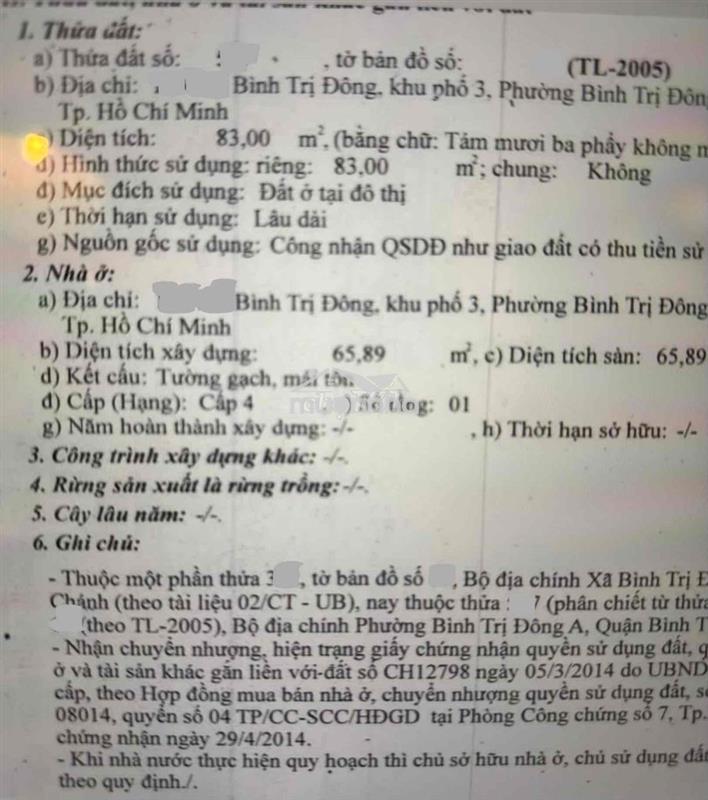 Cần bán nhà hẻm xe hơi 83m2 đường bình trị đông bình tân