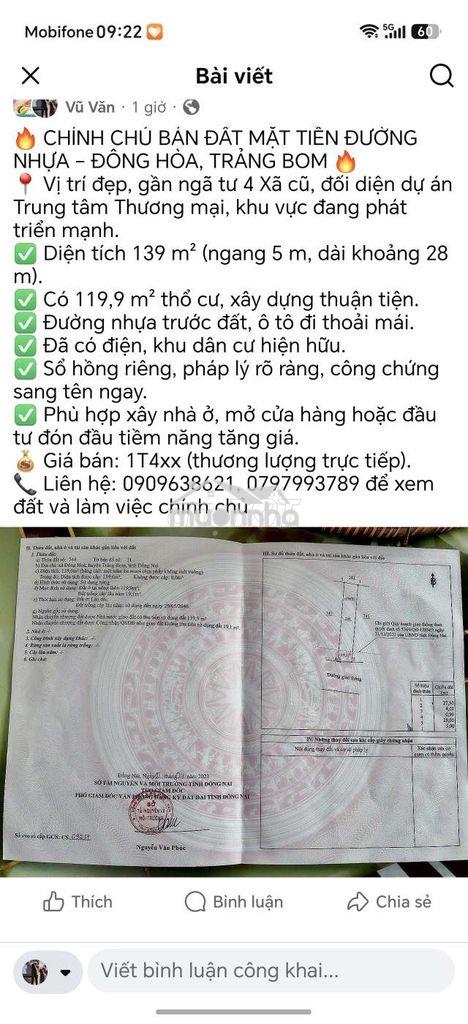 Chính chủ cần bán đất thổ cư - 2