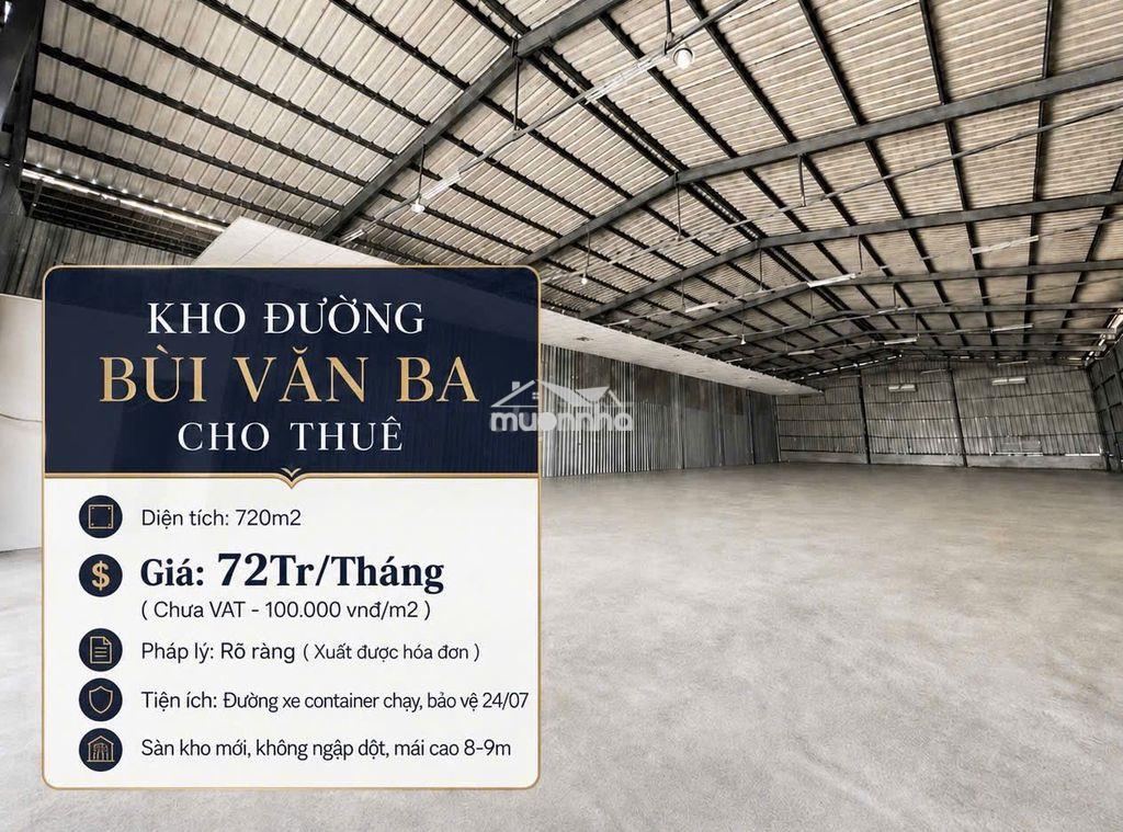 Cho thuê kho bùi văn ba, quận 7 – 720m² – kho mới – container 24/7 - 3