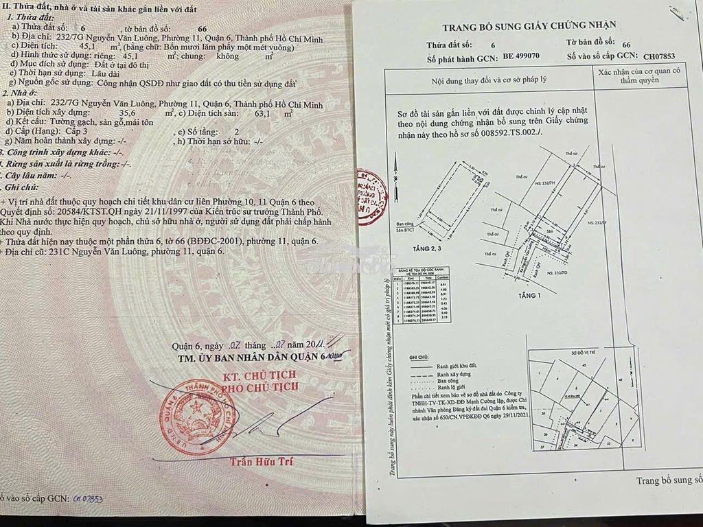 Gửi phí môi giới 70tr bán nhà hẻm 628 hậu giang , p12 , q6, vị trí  - 2