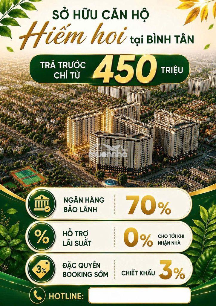 Chỉ với 770 triệu sở hữu ngay căn hộ bình tân giá rẻ 2pn 1wc 