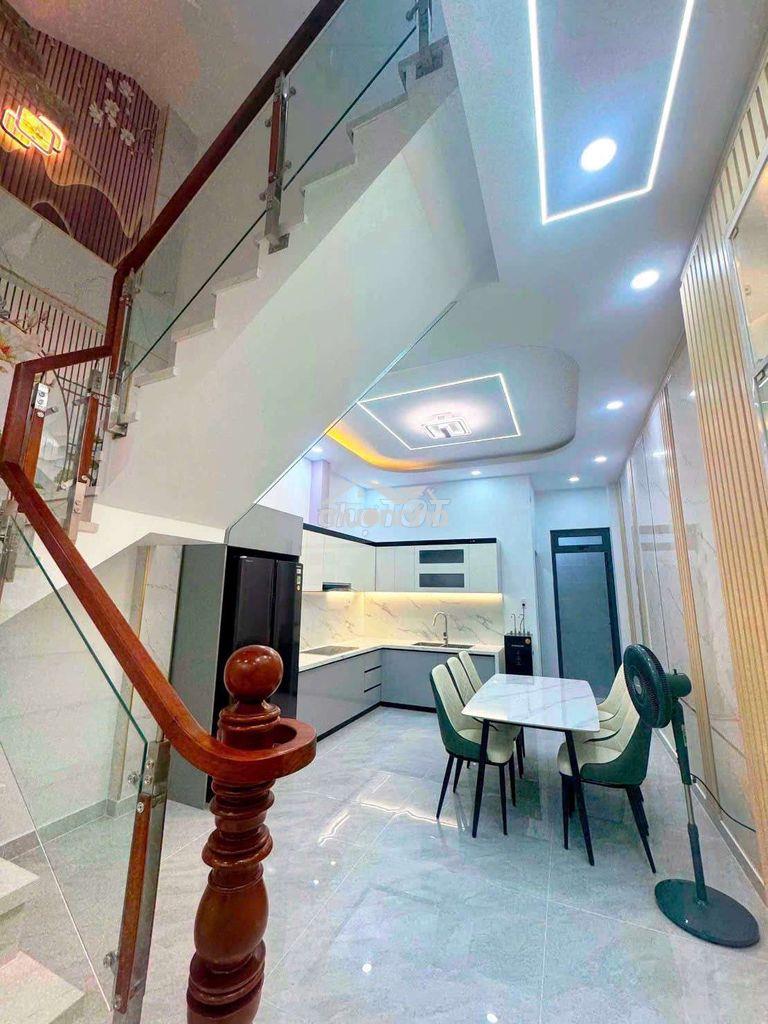 Nhà 4 tầng btct mới đẹp – 73m² – hẻm ô tô thông thị trấn – sát chợ hm - 3