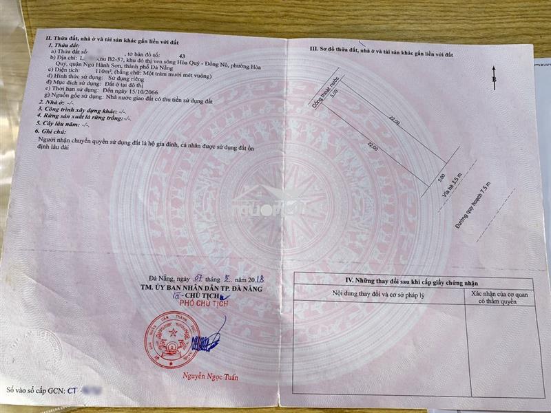 Chính chủ cô liên bán đất đường phan huỳnh điều b2.58 giá 4.1 tỷ đồng