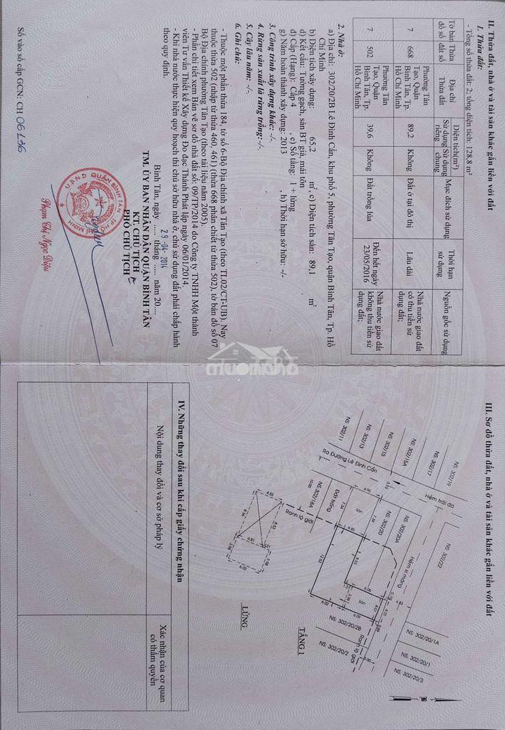 Chính chủ bán nhà 2 mặt tiền hẻm 302 lê đình cẩn - 3