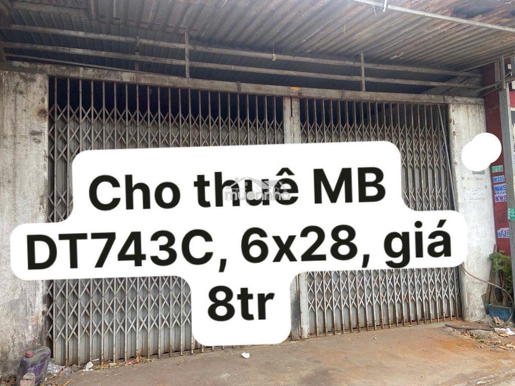 Cho thuê mb ngã 3 tân long dĩ an - 6 x 29m, giá 8tr - 2