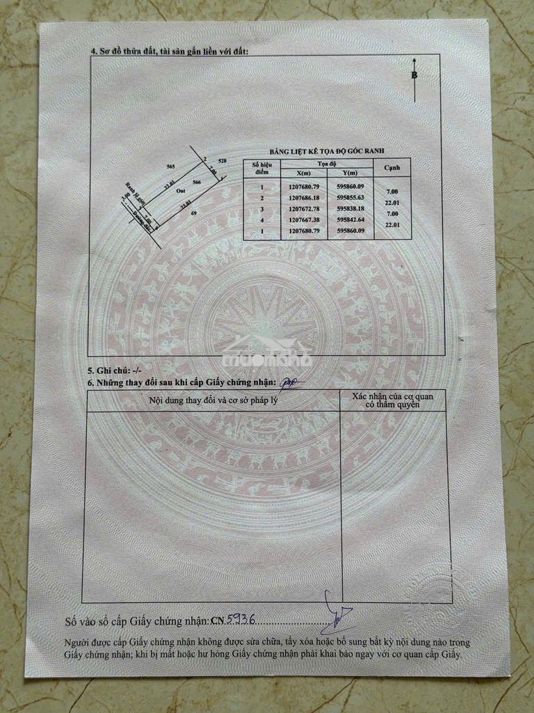 Chính chủ cần bán dt 7x22 full thổ cư ,  xây dựng tự do