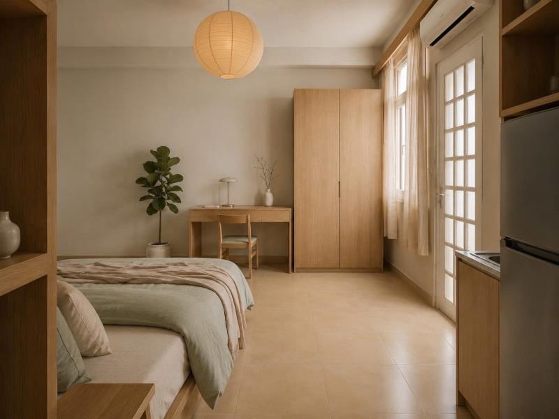 Cho thuê phòng trọ có ban công full nội thất đường đinh bộ lĩnh gần uef, hutech, hồng bàng , gtvt - 4
