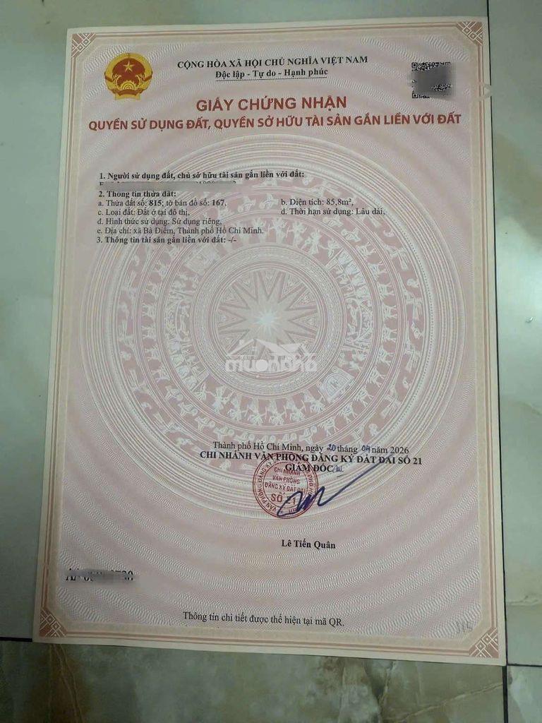 Đất xây vila mi ni siêu víp,bà điểm, hướng đi vĩnh lộc - 4