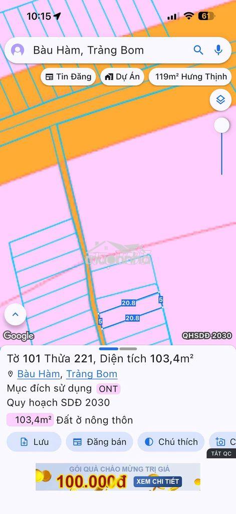 🔥 Đất sổ riêng thổ cư chỉ 485tr – giá mềm tại xã bàu hàm 🔥