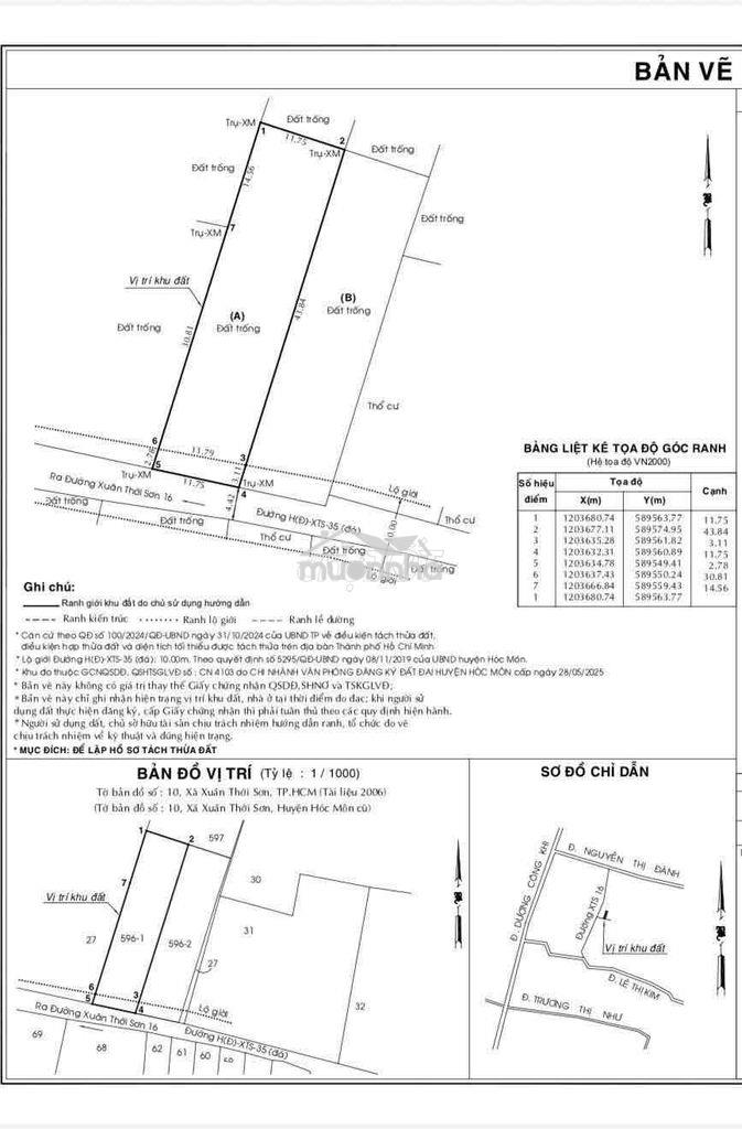 Đất thổ cư . 12x45m 2 sổ riêng 557m. 350m thổ cư . - 2