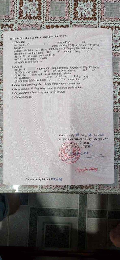 Nhà đất đẹp hẻm xe hơi nguyễn văn lượng -  đối diện lotte mart gò vấp