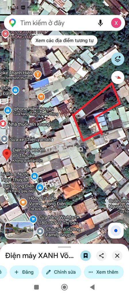 Bán nhà mặt tiền 15m 2 lầu và dãy trọ hơn 500m thổ cư tại võ thị sáu.
