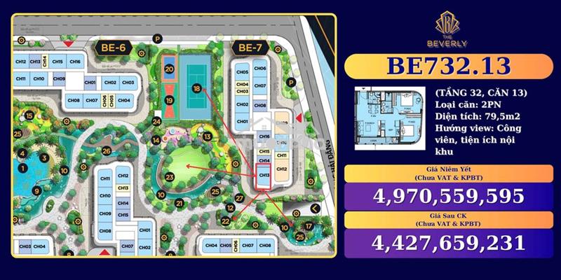 Bán căn hộ 2pn be7 beverly cao cấp giá chỉ hơn 4 tỷ. hàng cdt