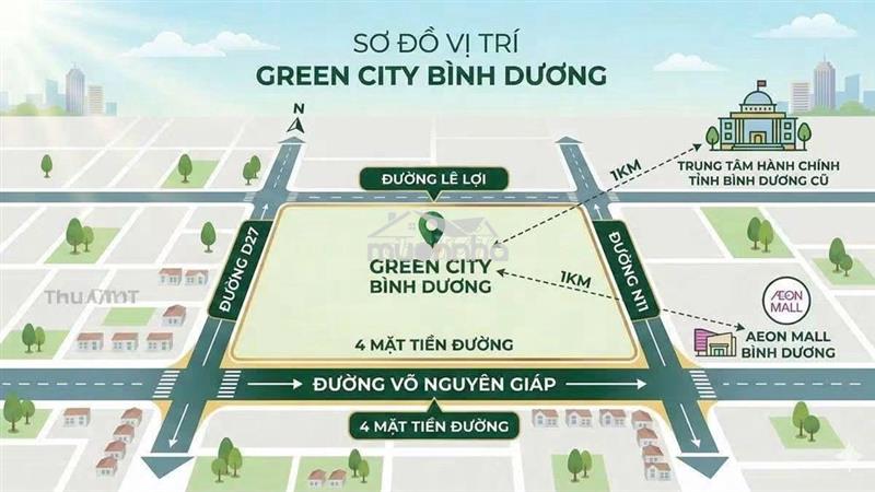 Green city – shophouse 2 mặt tiền đường d27  kinh doanh buôn bán tốt