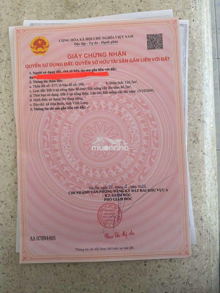 E bán đất nền xã xuân hiệp ( hòa bình , trà ôn , vĩnh long cũ ) - 3