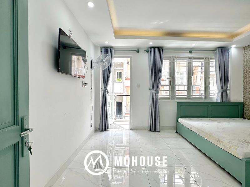 Cho thuê 1pn ban công 40m2 có máy giặt riêng ngay công viên lê văn tám - hồ con rùa - nhà thờ tân định - 3