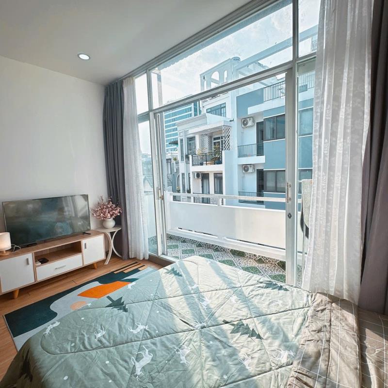Cho thuê 1pn ban công 35m2 có máy giặt riêng ngay ngã tư hàng xanh - cầu thị nghè - thảo cầm viên  - 2