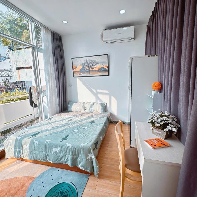 Cho thuê 1pn ban công 35m2 có máy giặt riêng ngay ngã tư hàng xanh - cầu thị nghè - thảo cầm viên  - 4