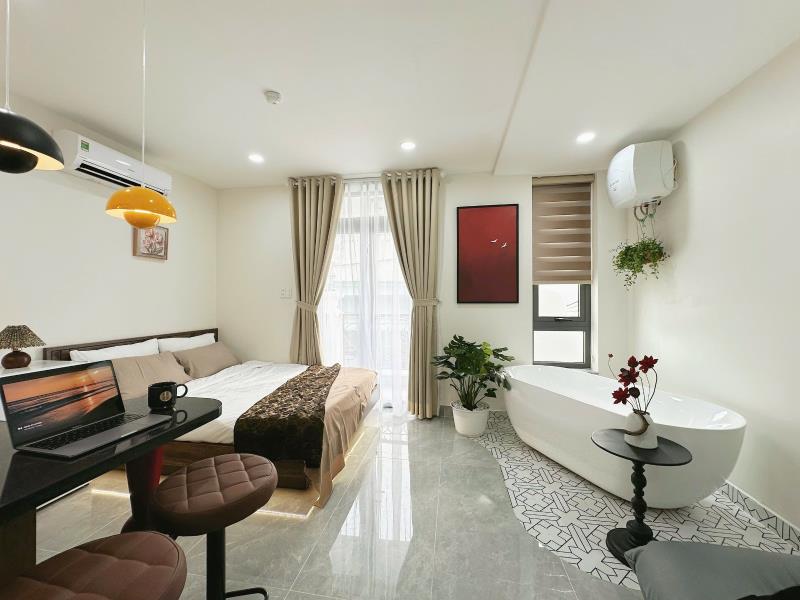 🎀 Cho thuê căn hộ cao cấp – ban công, thang máy, bồn tắm – nơ trang long, chợ bà chiểu 🎀