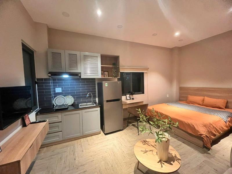 Cho thuê căn hộ dịch vụ 30m2 - studio full nội thất - tone ấm trầm ở gia đình , cặp đôi  - Ảnh 3