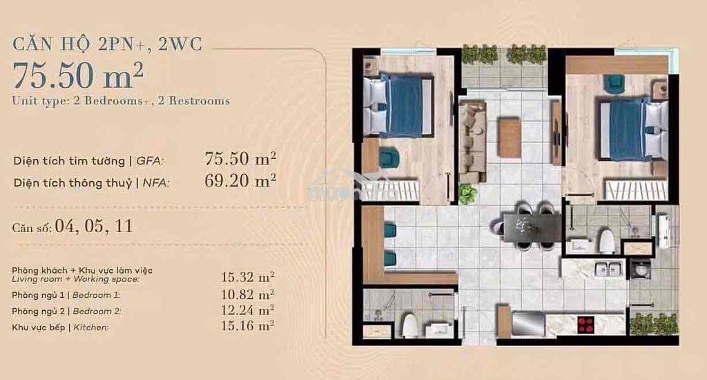 Chính chủ chuyển nhượng căn góc the gió riverside 75m2 trọn view sông - 2