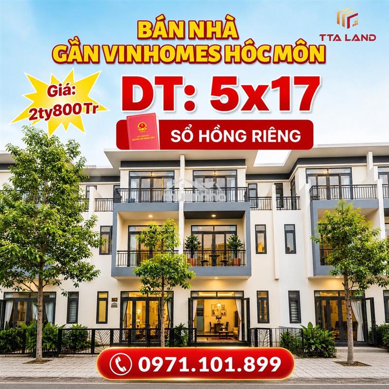 Nhà phố liền kề vinhomes hốc môn 2,8 tỷ shr