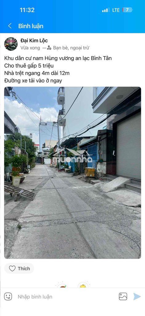 Khu dân cư nam hùng vương an lạc bình tân cho thuê gấp 5 triệu nhà tr - 3