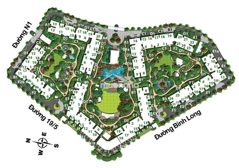 Cho thuê 71m2 emerald celadon city, full nội thất, view đẹp