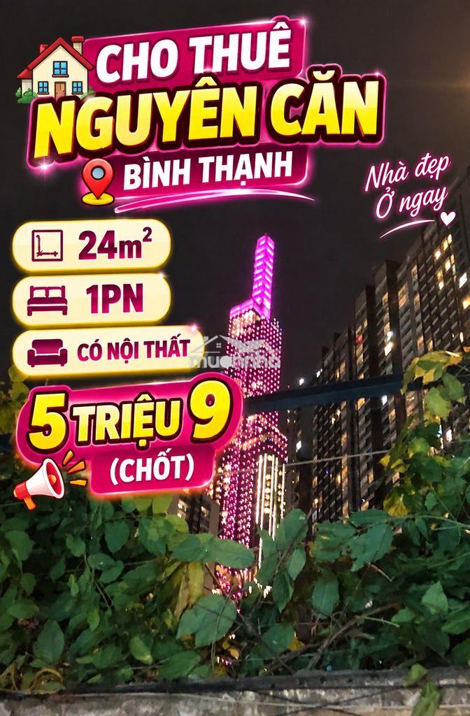 Cho thuê nguyên căn nguyễn hữu cảnh, bình thạnh, 5tr9/tháng chốt