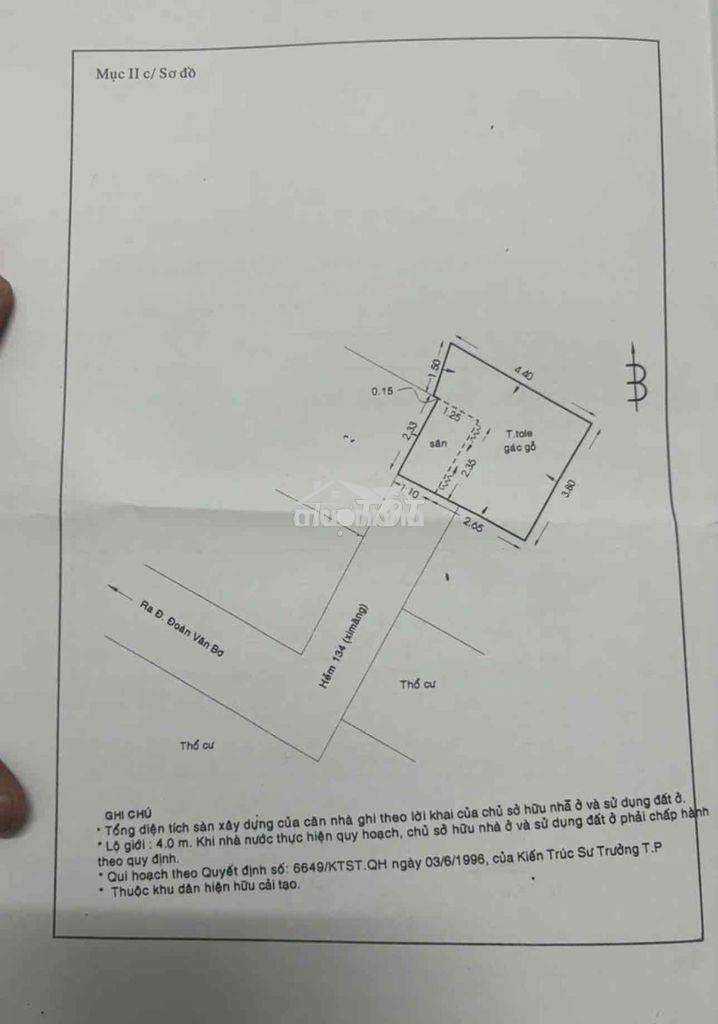 Hẽm 134 một sẹt đoàn văn bơ khu 20 thước q4 - Ảnh 2