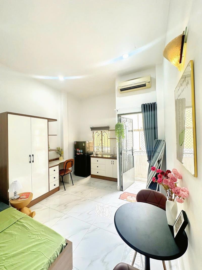  🌸Cho thuê căn hộ studio ban công đầy đủ nội thất ngay chợ bà chiểu