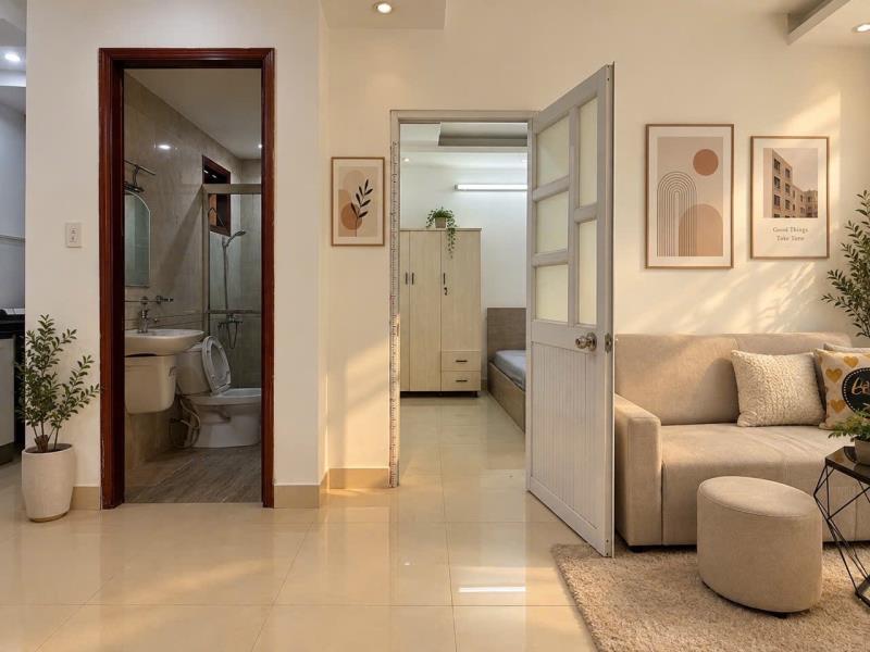 Căn hộ 1pn + 1pk cực rộng - full nội thất - ngay etown cộng hòa