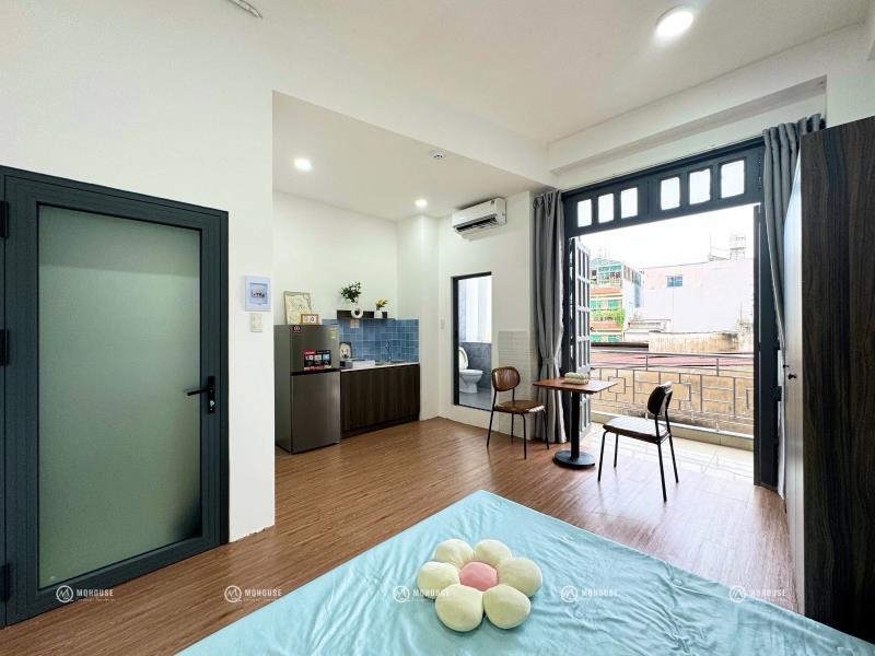 Cho thuê studio ban công mới 100% âu cơ gần đh văn hiến - full nt - Ảnh 3